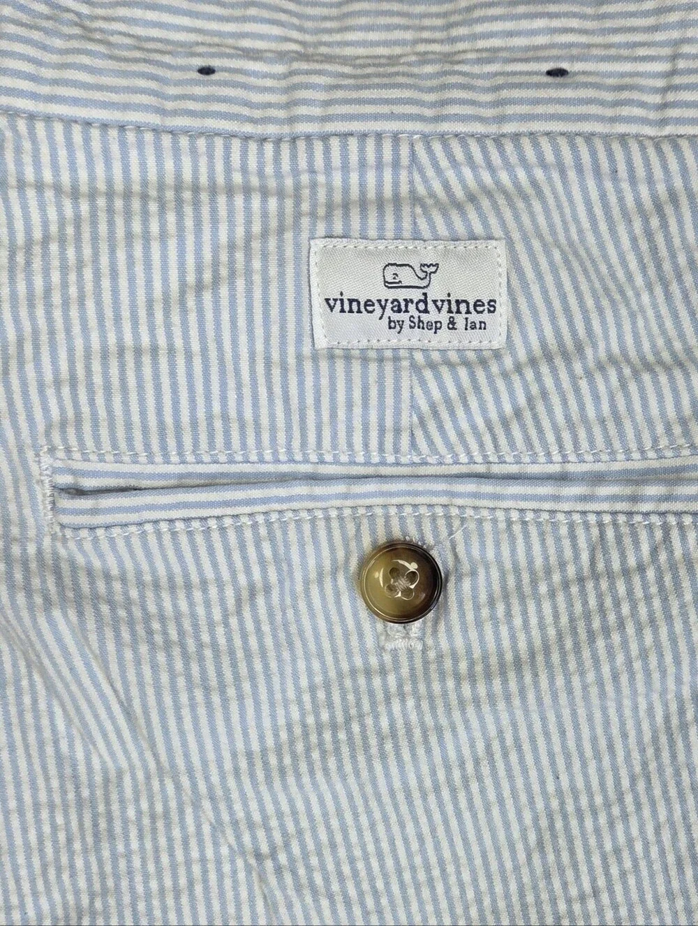 Vineyard Vines Seersucker Pinstripe Breaker Shorts Size 30 Blue/White Preppy